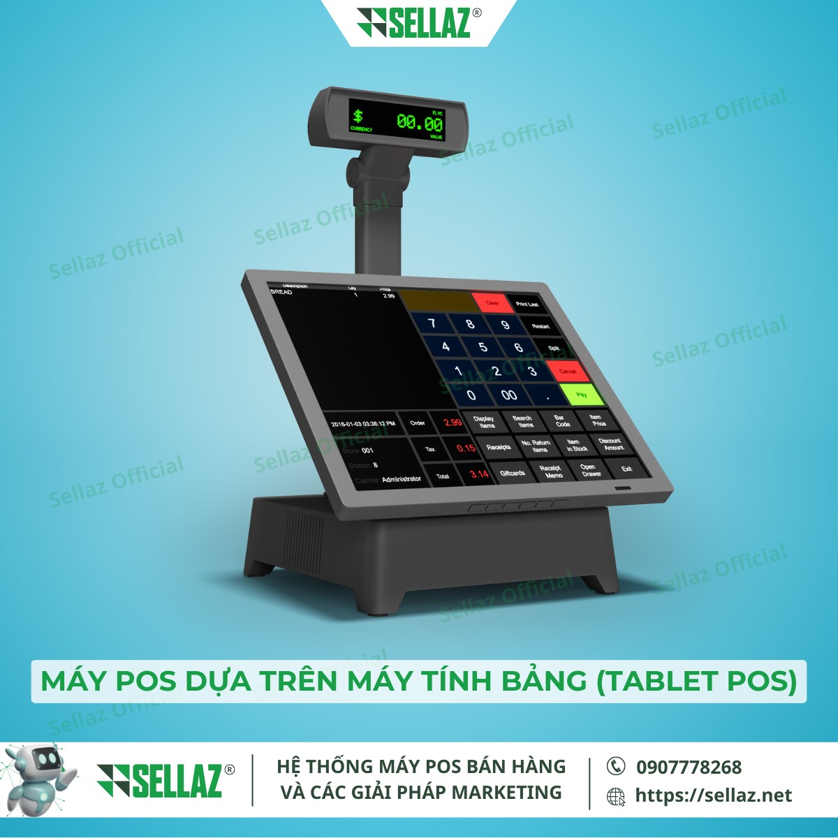 Các loại máy POS phổ biến: Từ máy POS di động đến hệ thống POS Máy Tablet POS sử dụng máy tính bảng làm thiết bị chính