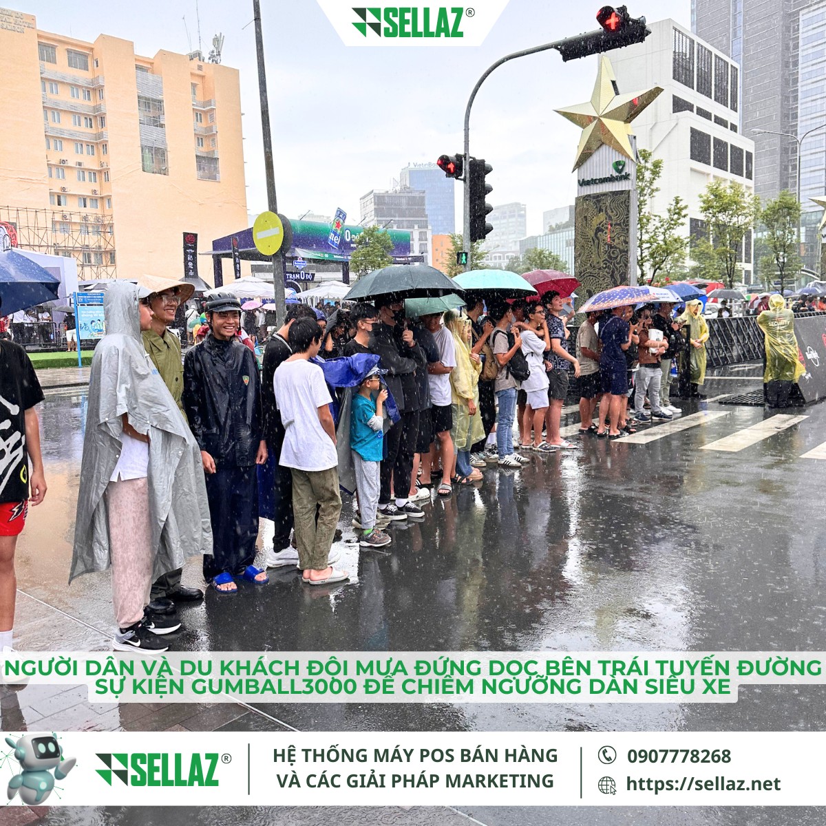 Thuê máy POS sự kiện siêu xe: Sellaz Đồng Hành Gumball3000 Người dân và du khách đứng dọc bên trái tuyến đường chiêm ngưỡng siêu xe Gumball3000