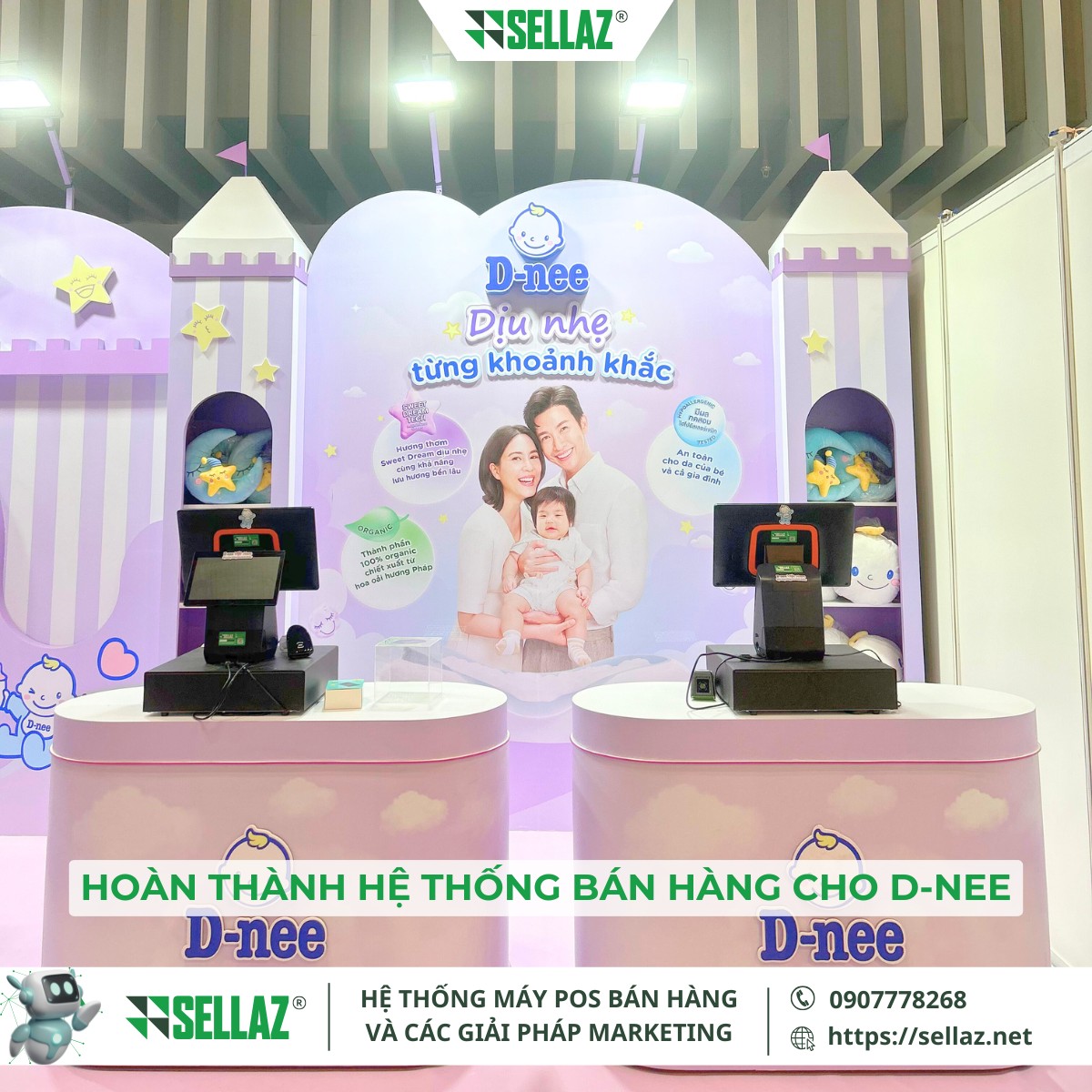 Thuê máy POS sự kiện: Sellaz đồng hành cùng D-nee tại Vietbaby 2025 Gian hàng Dnee thuê máy POS sự kiện của Sellaz tại Vietbaby 2025