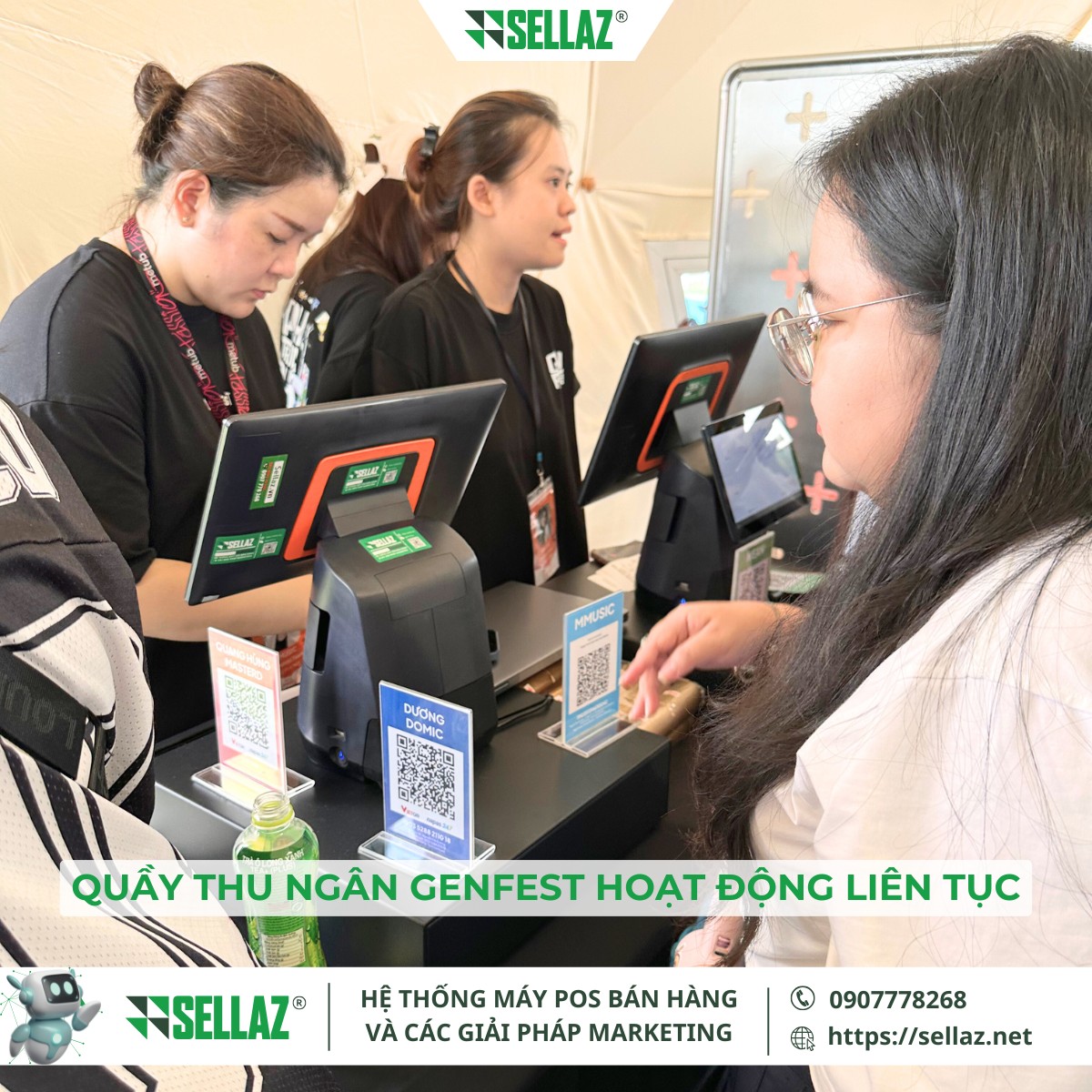 Sellaz cho thuê máy POS Genfest 2024: Lễ hội âm nhạc "Phố Trong Phố" Các quầy thu ngân tại Genfest 2024 hoạt động liên tục với máy POS do Sellaz cung cấp, đảm bảo hiệu suất bán hàng
